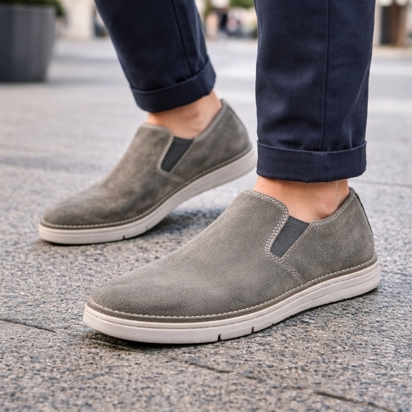 ? Clarks Un Tailor Tie Gray Suede Slip-On Shoes | Men’s 11 main image 7